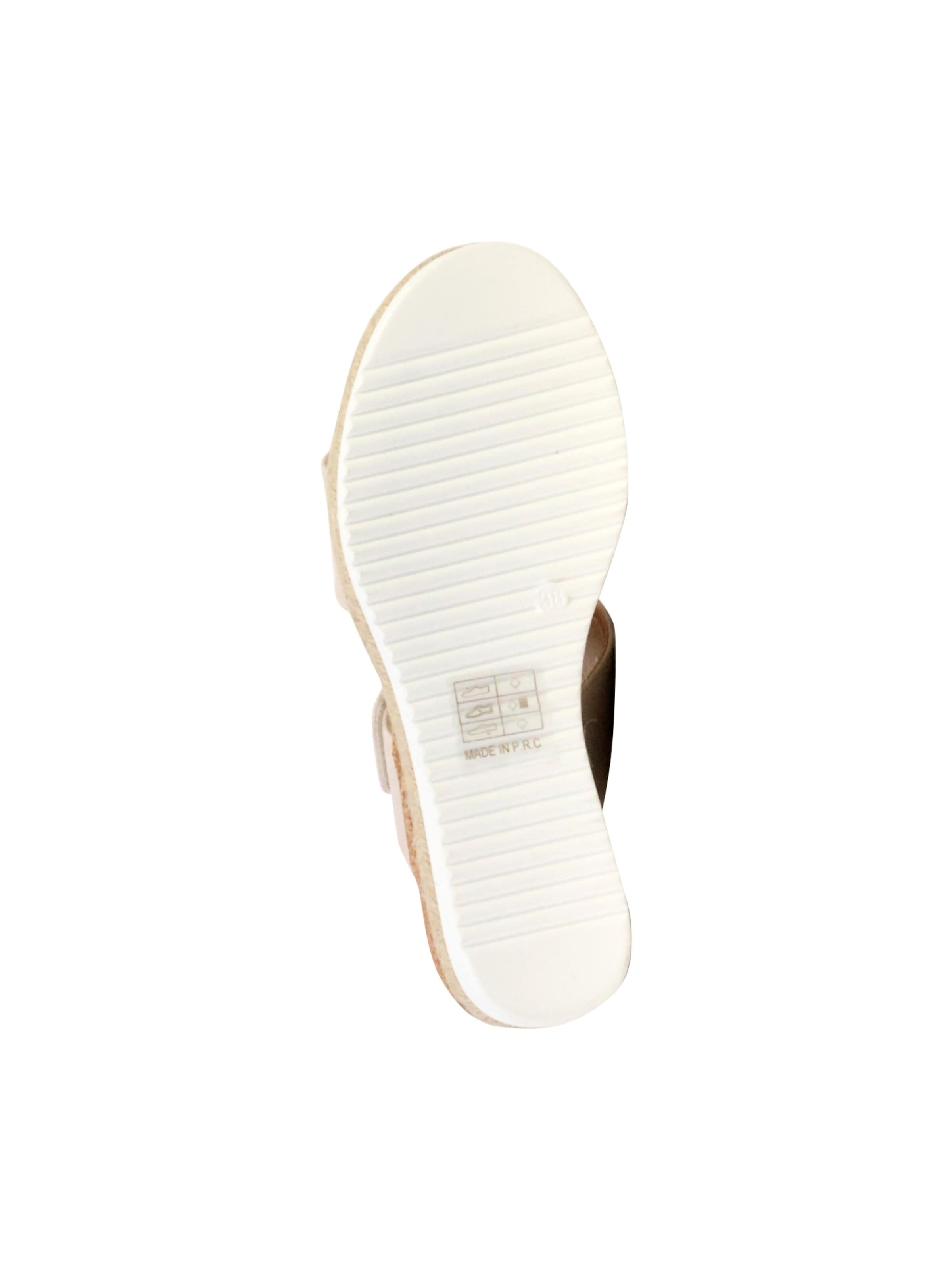 Sandales 'Sandalen mit Keilabsatz und Riemchen' Super Mode en beige