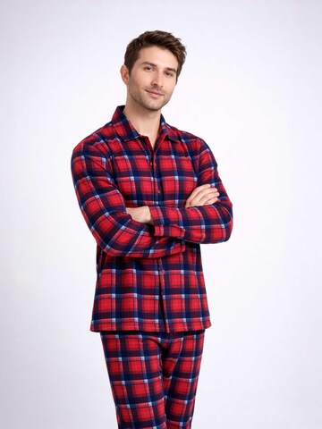 PANTONECLO Pyjama lang 'Pantoneclo Men’s Nightwear Set' in Rood: voorkant