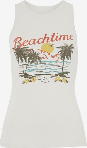 BEACH TIME Top in White: front