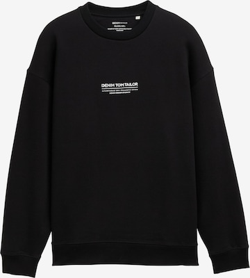 Sweat-shirt TOM TAILOR DENIM en noir : devant