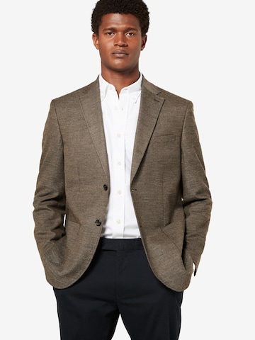 Next Slim fit Business-colbert in Bruin: voorkant