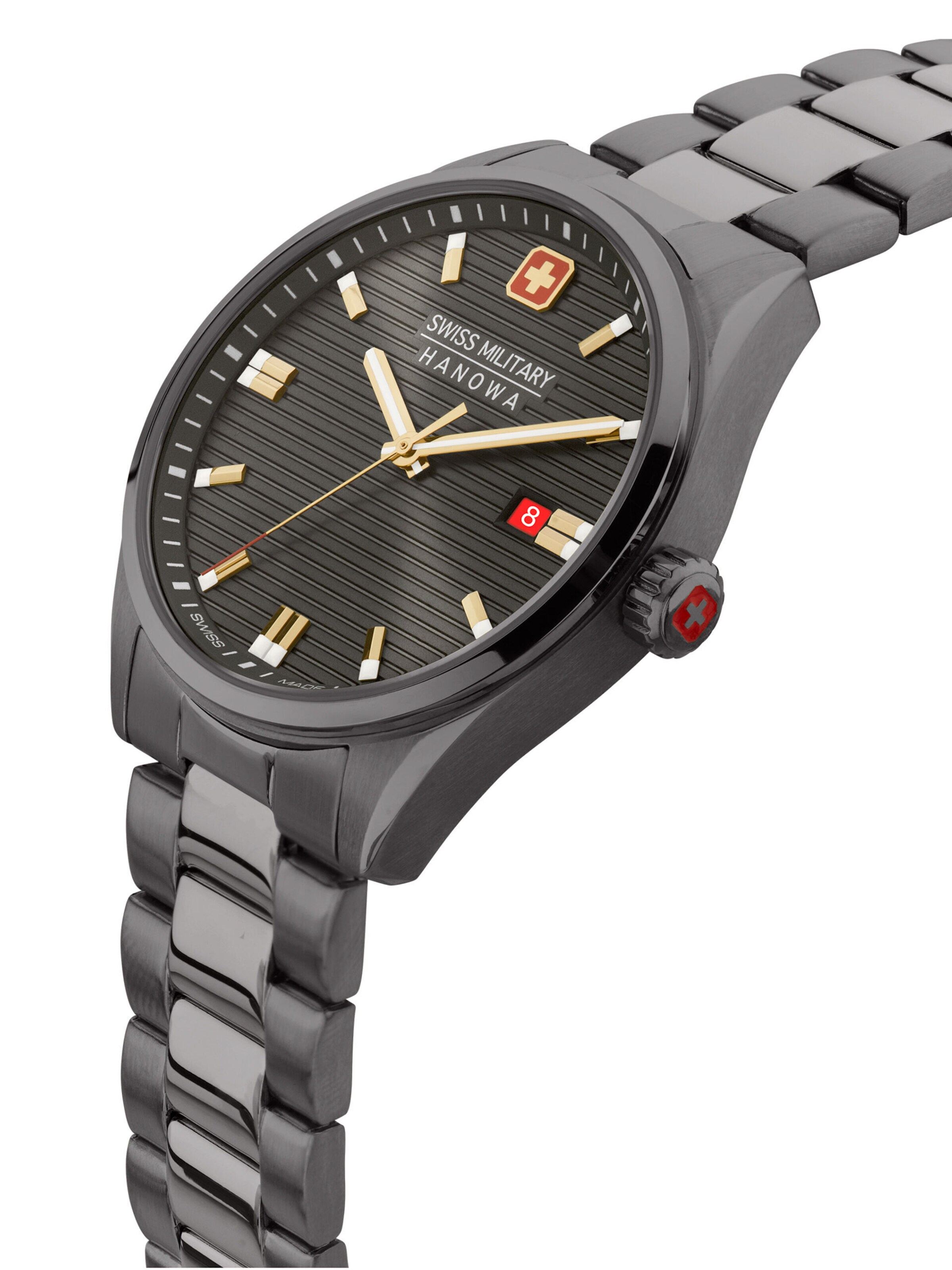 SWISS MILITARY HANOWA Analoog horloge 'Roadrunner' in Grijs