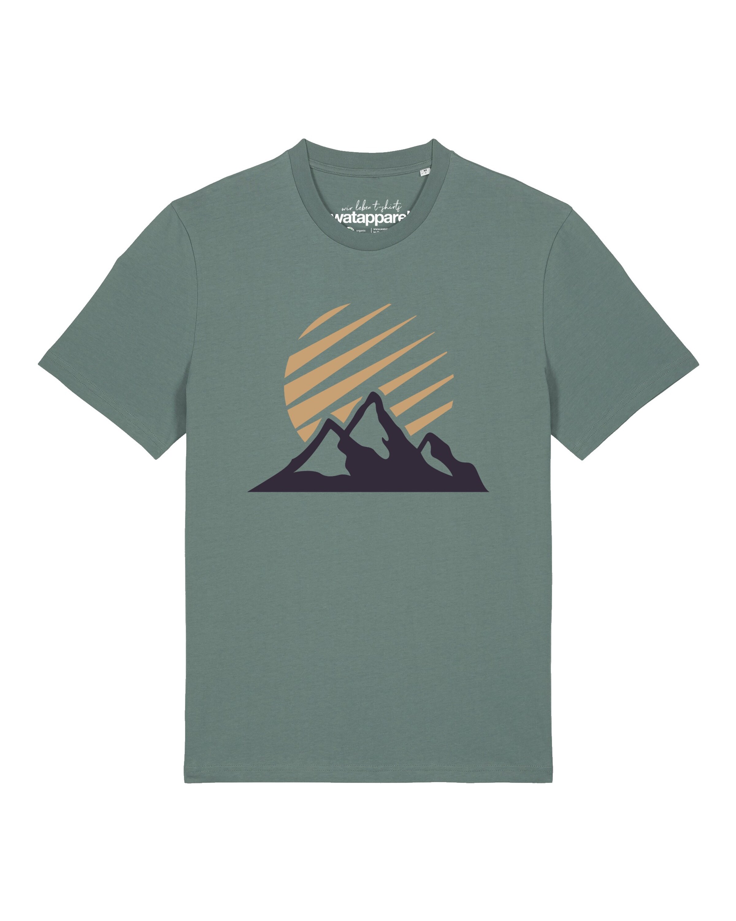 Watapparel Shirt 'Mountain and Sun' in Green: front