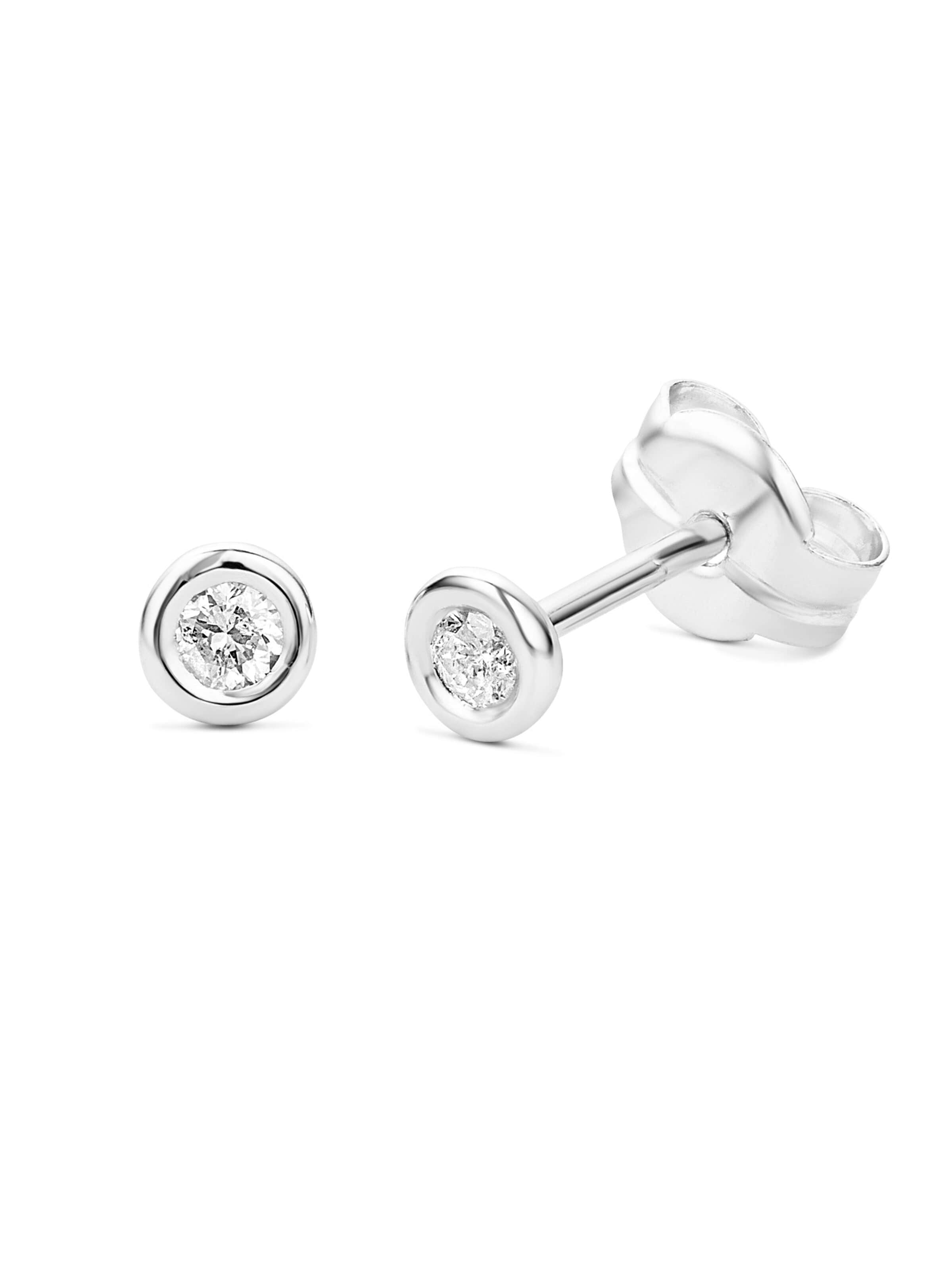 Boucles d'oreilles 'Ohrringe aus 375 Weißgold mit Diamant' DIAMANT LETERNEL en argent