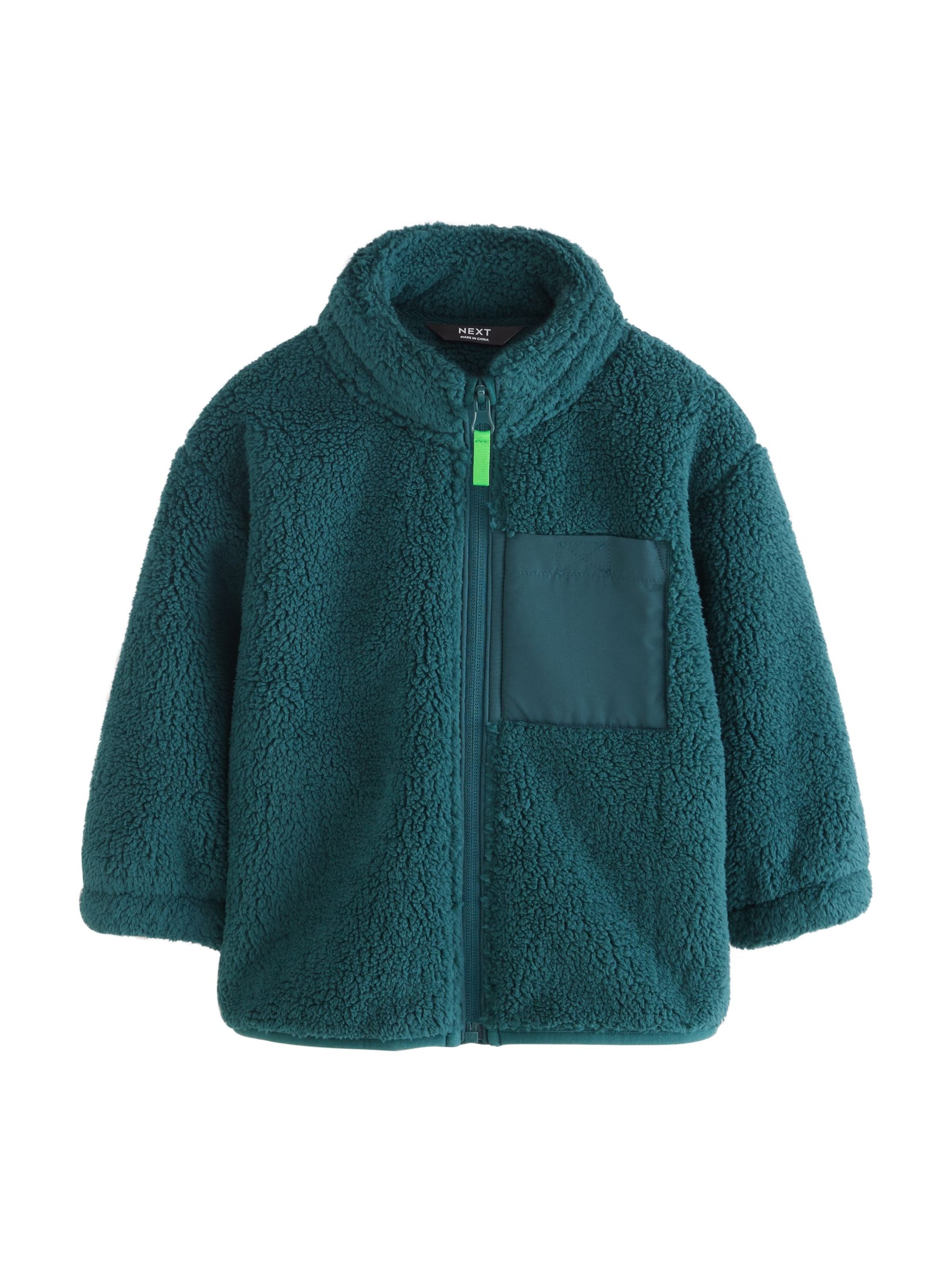 Next Fleece jas in Groen: voorkant