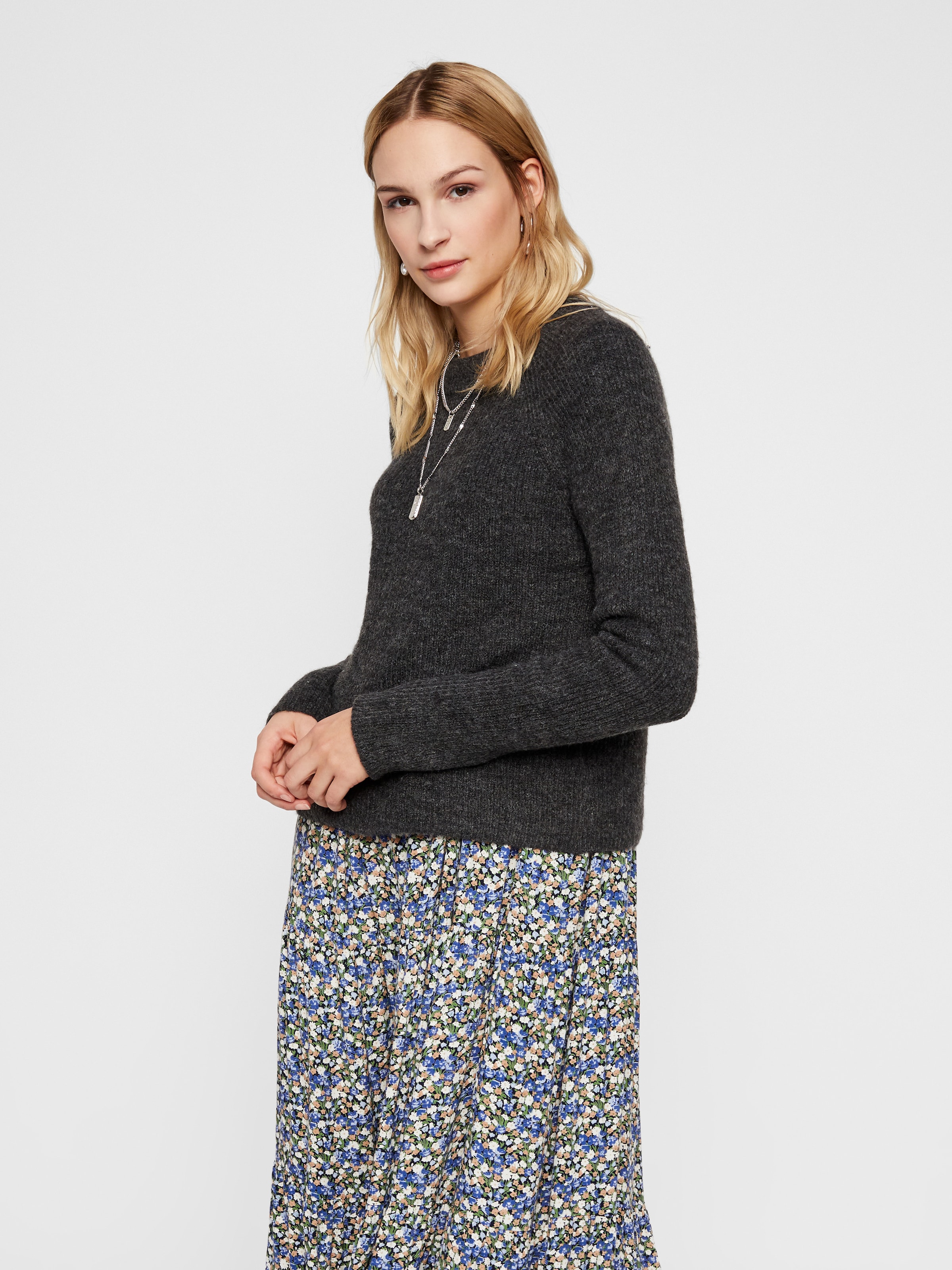 Frauen Pullover & Strick PIECES Pullover 'Ellen' in Graphit - TX95909 Frauen Pullover & Strick PIECES Pullover 'Ellen' in Graphit - TX95909