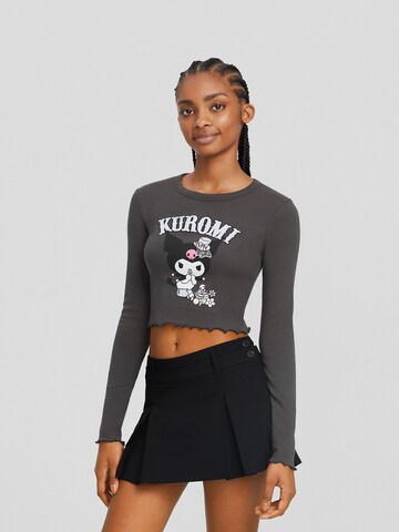 Bershka Shirt in Grijs: voorkant