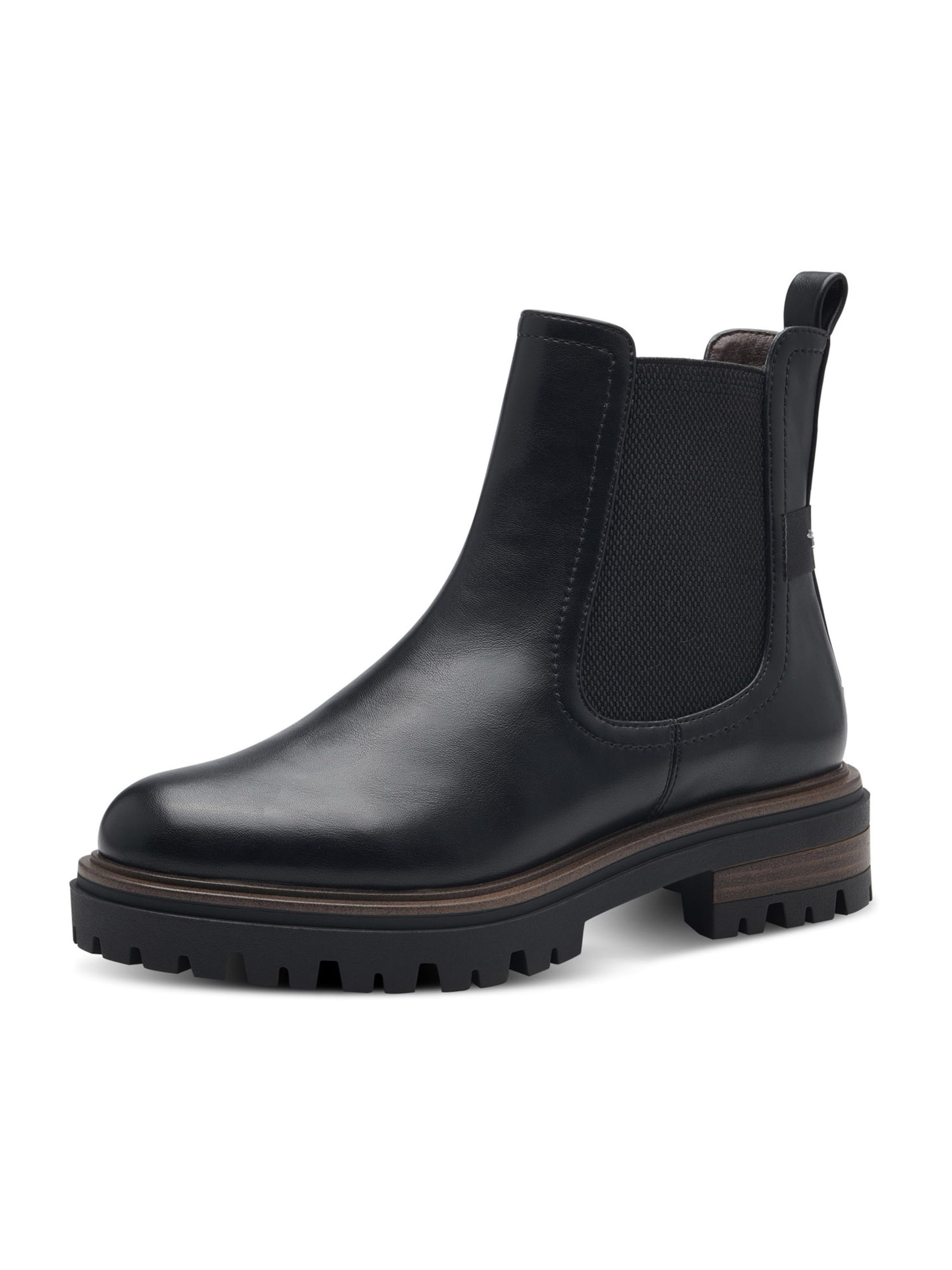 Tamaris Chelsea boots in Zwart: voorkant