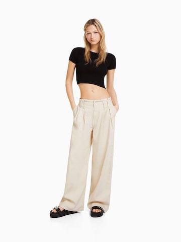 Bershka Wide Leg Jeans i beige