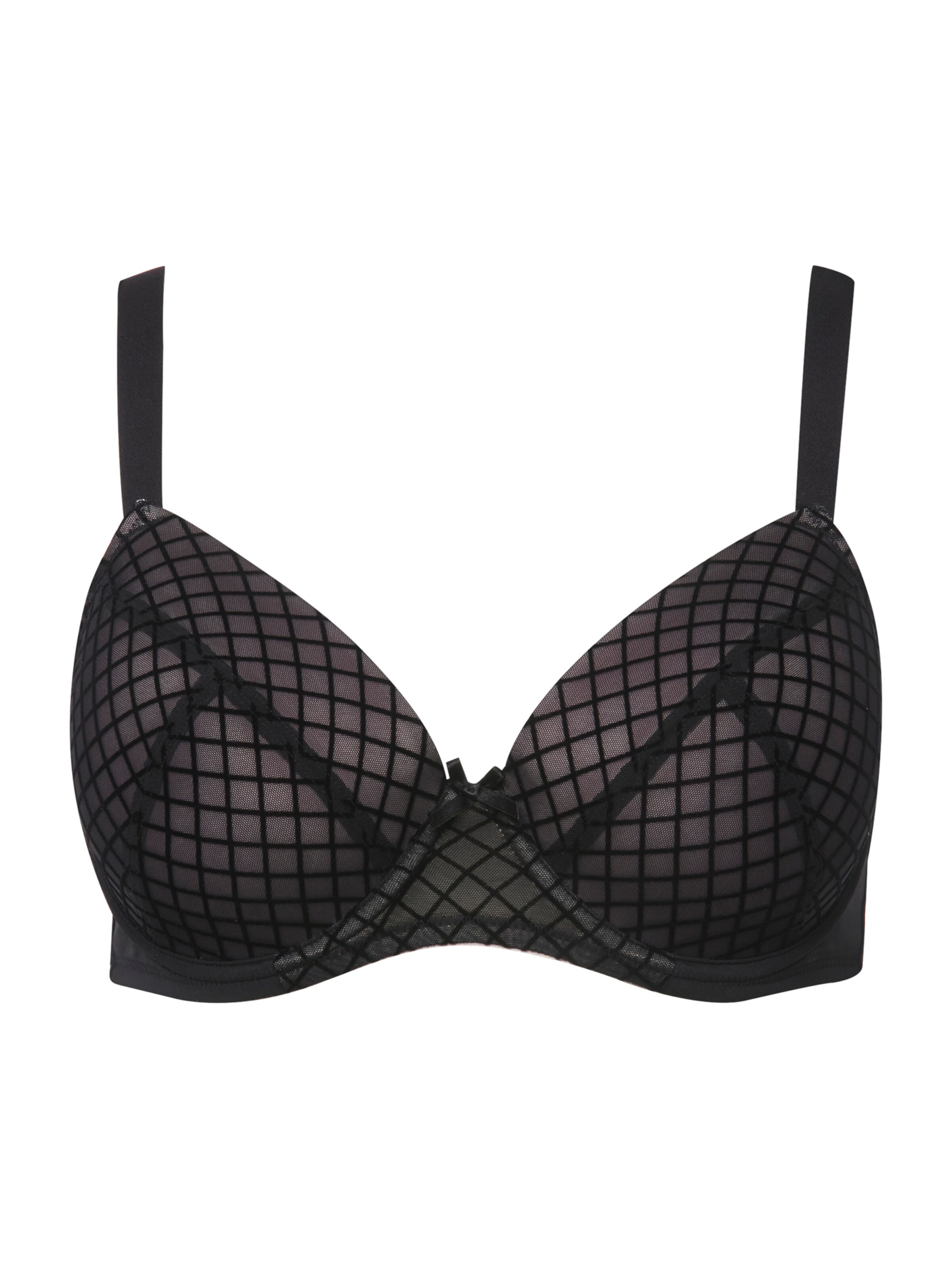 Ulla Popken T-shirt Bra in Black: front