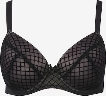 T-shirt Reggiseno di Ulla Popken in nero: frontale