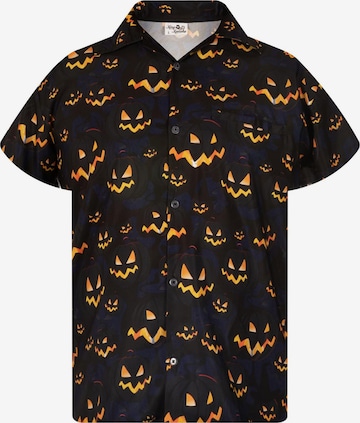 King Kameha Shirt 'Helloween Pumpkin Allover' in Schwarz: Vorderseite