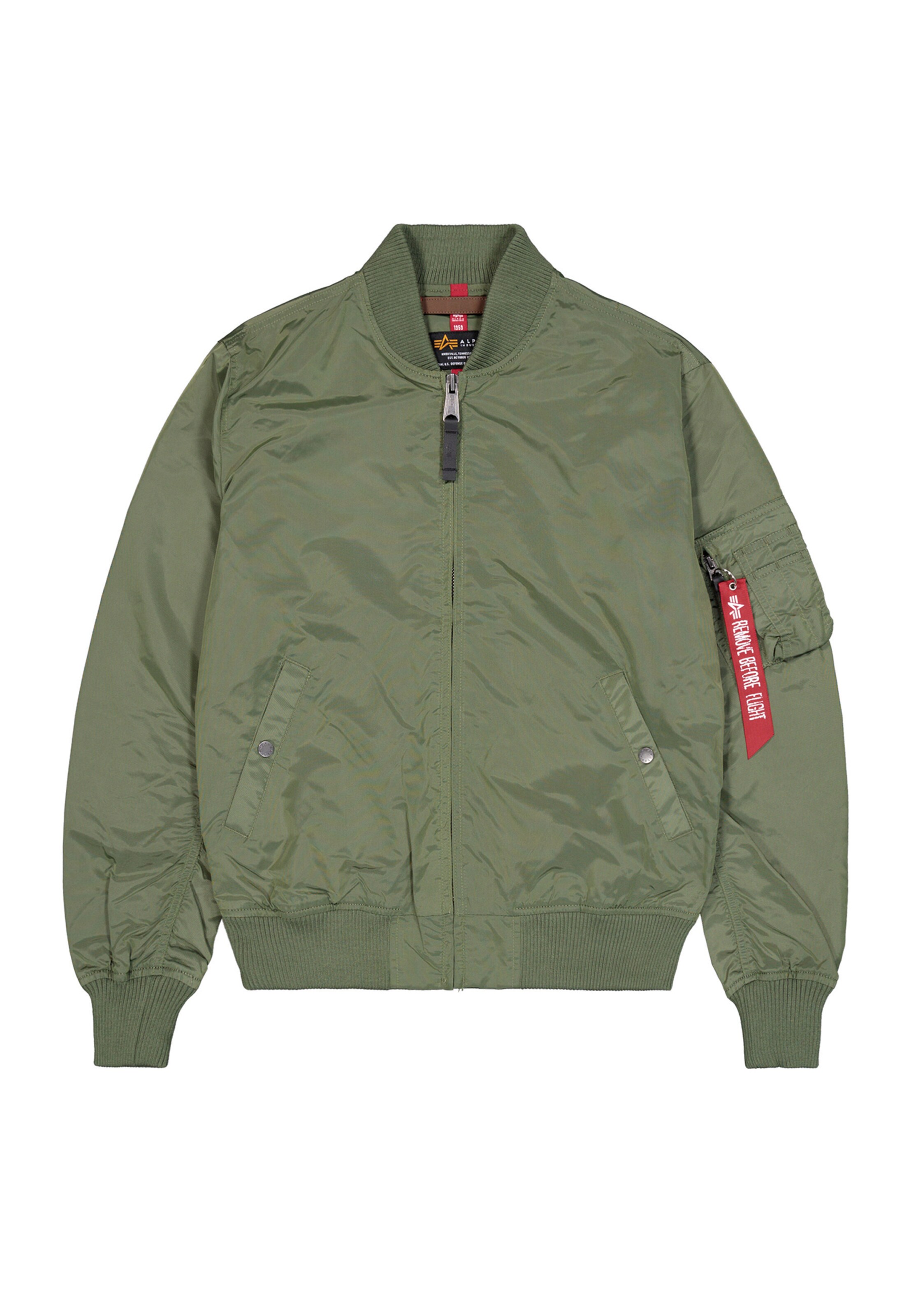 ALPHA INDUSTRIES Kurtka przejściowa 'MA-1 TT' w kolorze zielony: przód