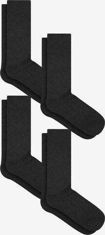 Albero Natur Socks 'Bio-Baumwoll-Socken mit längerem Bündchen - 4er Pack' in Grey: front