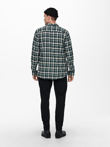 Only & Sons Regular fit Button Up Shirt 'ONSNIREL' in Green