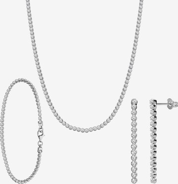 Lucardi Jewelry Set in Silver: front