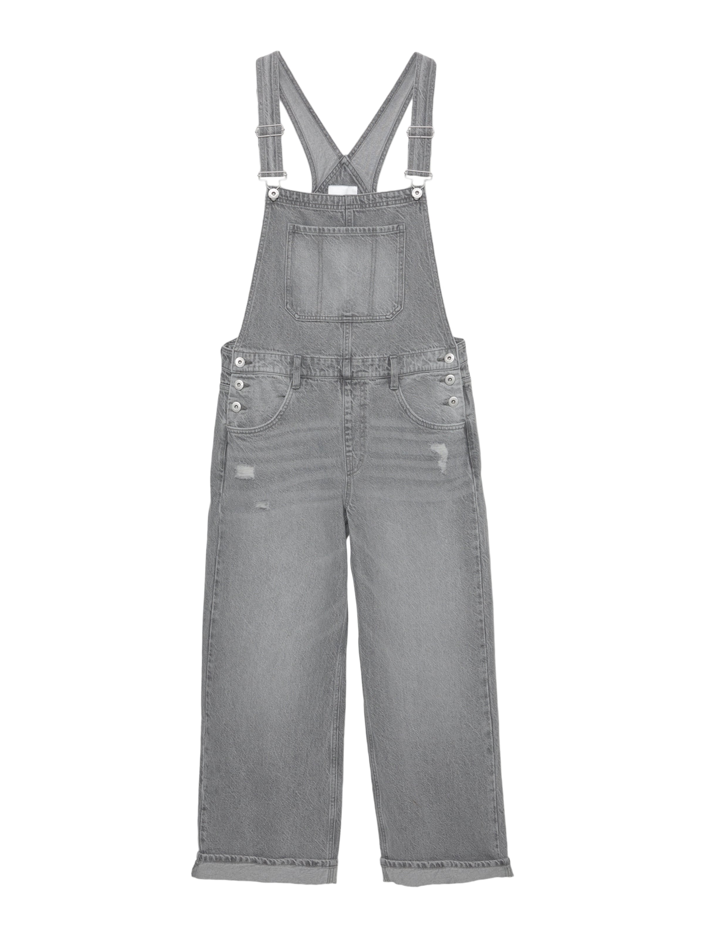 Pull&Bear Zvonové kalhoty Džíny s laclem – šedá: přední strana