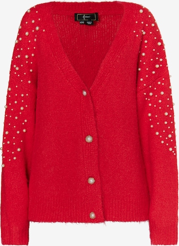 faina Knit Cardigan in Red: front