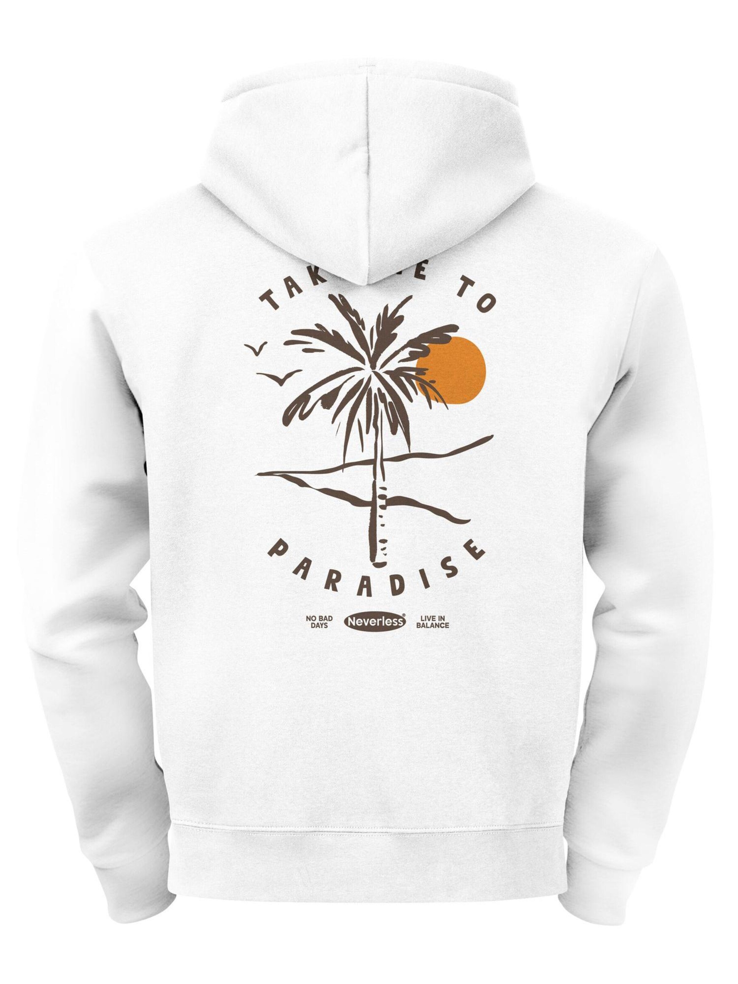 Neverless Sweatshirt 'Take me to Paradise' in White
