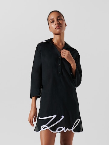 Karl Lagerfeld Shirt Dress in Black: front