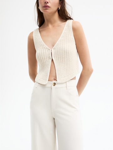 Pull&Bear Wide Leg Hose in Beige