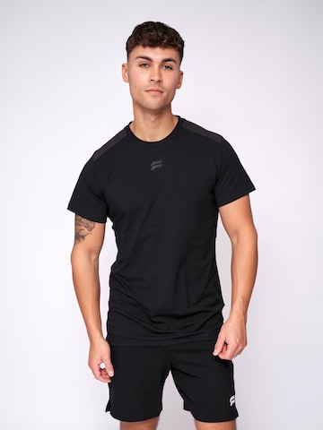 Fortex Fitness Shirt 'Essential Grip T-Shirt' in Zwart: voorkant