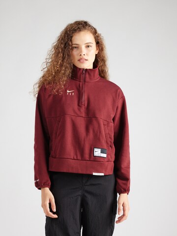 NIKE Sports sweatshirt 'NOVELTY' in Red: front