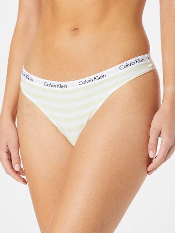 Calvin Klein Underwear Thong 'CAROUSEL' in Green: front