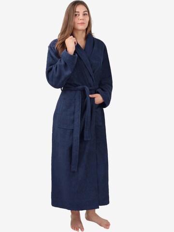 normani Long Bathrobe in Blue: front