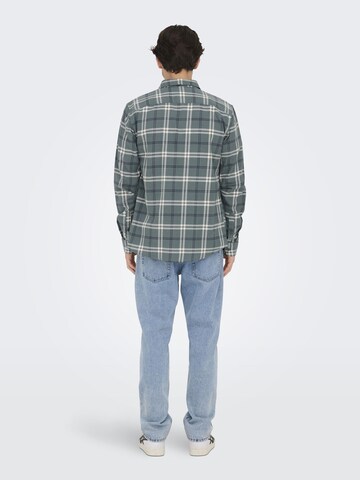Only & Sons Regular fit Button Up Shirt in Green