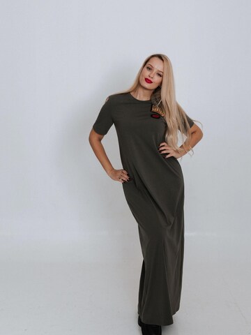 RADADA Jurk 'CROWN AND RED LIPS' in Groen