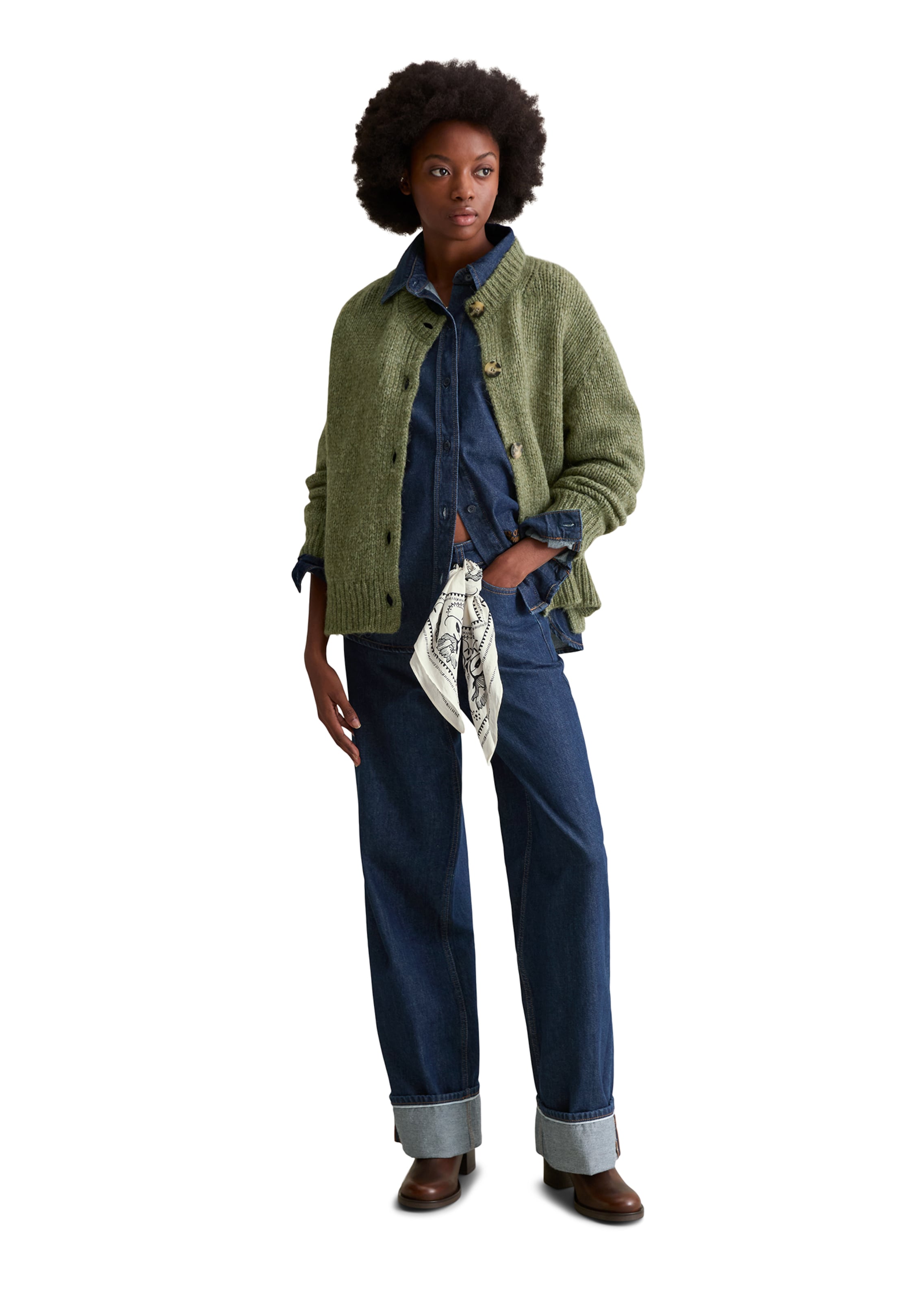 Marc O'Polo DENIM Вязаная кофта в Зеленый