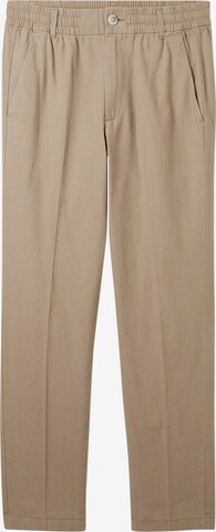 TOM TAILOR DENIM Tapered Trousers with creases in Beige: front