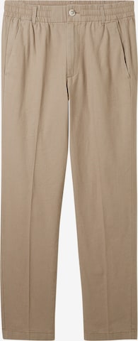Effilé Pantalon à plis TOM TAILOR DENIM en beige : devant