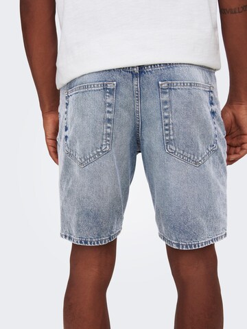 Only & Sons Regular Shorts 'Edge' in Blau