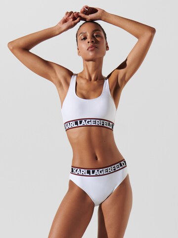 balts Karl Lagerfeld Bezvīļu Bikini augšdaļa 'Elongated'