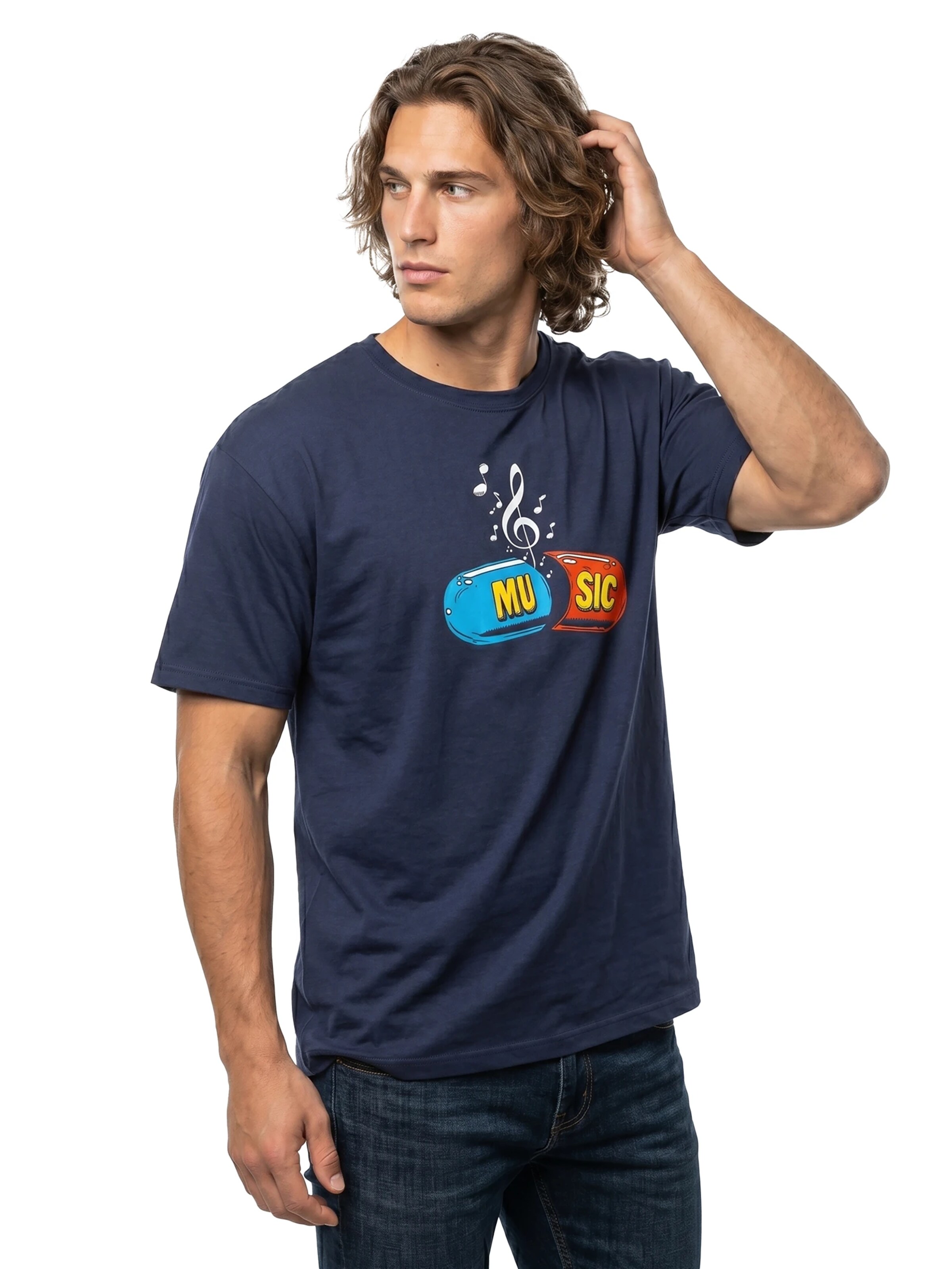 MAKAYA Shirt 'Music Pill'‌‌‌‌‌‌‌‌‌‌ in Blau