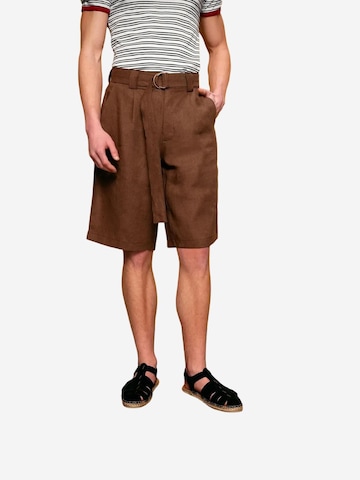 Loosefit Pantaloni con pieghe di Giesto in marrone: frontale