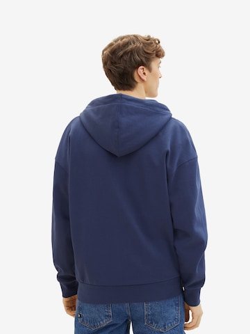 TOM TAILOR DENIM Zip-Up Hoodie in Blue