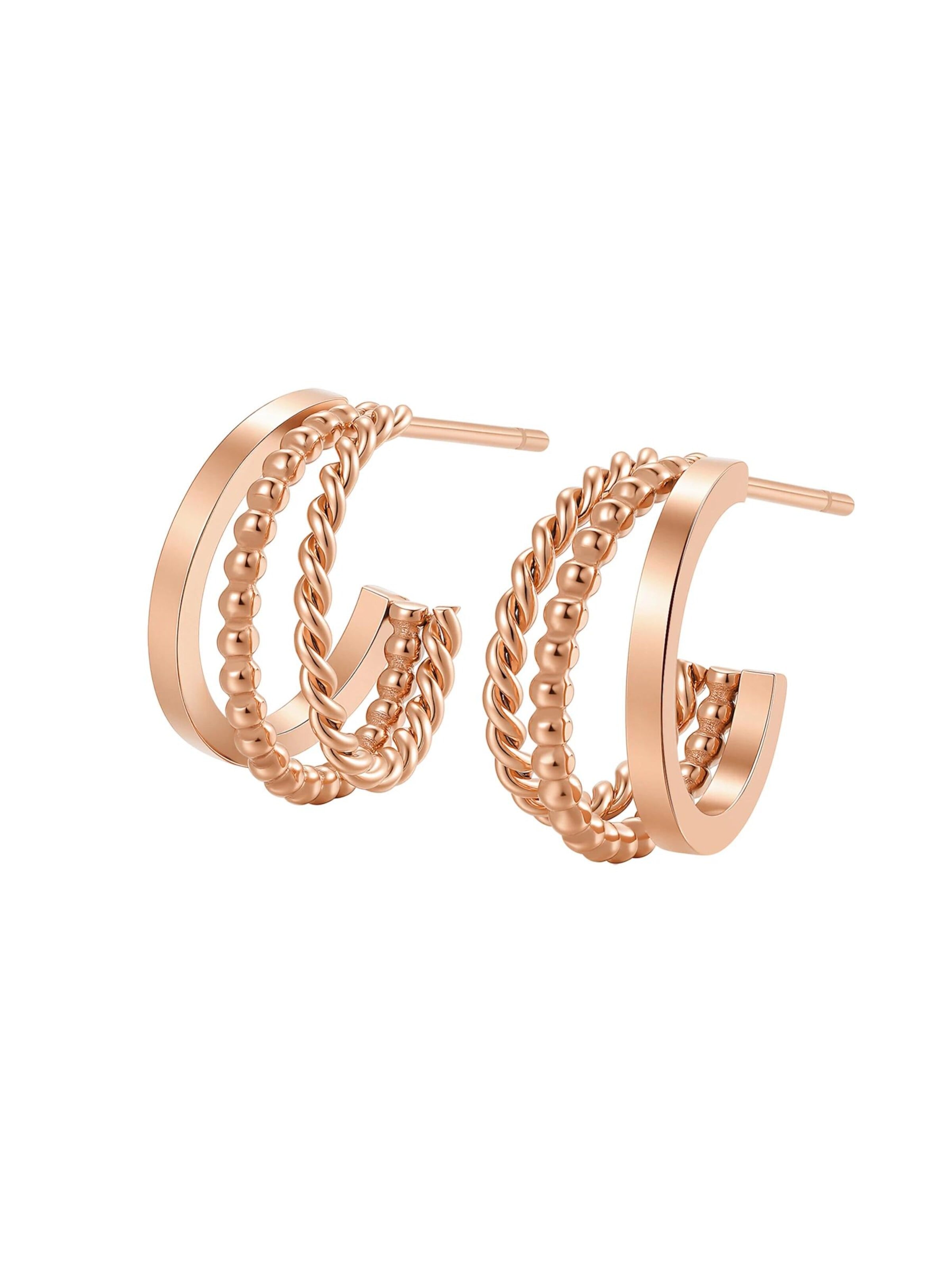 Boucles d'oreilles 'Twist & Bead' Hey Happiness en or
