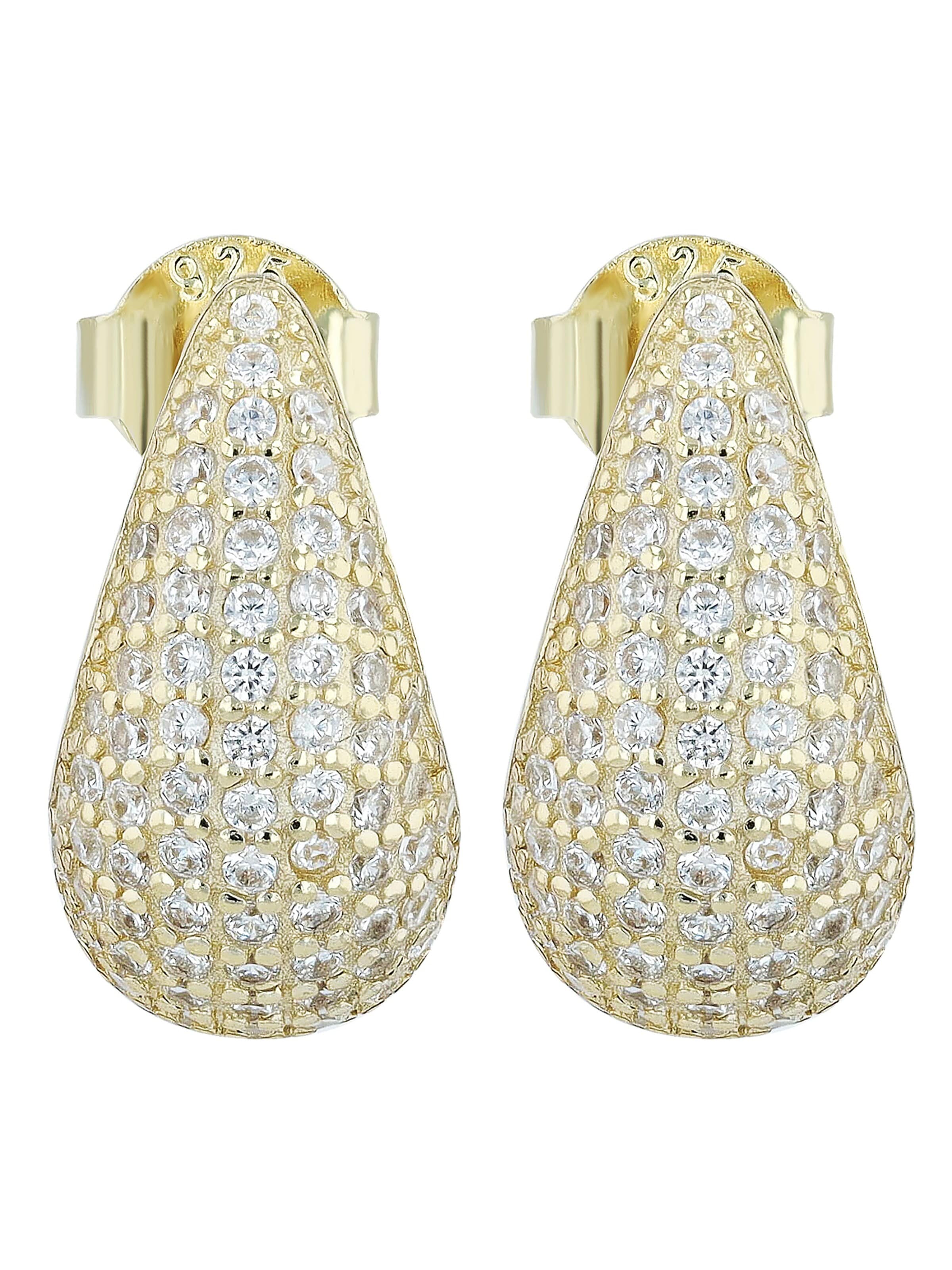 Akzent Earrings '"Livi" aus 925 Sterlingsilber, rhodiniert/vergoldet, langlebig' in Gold: front