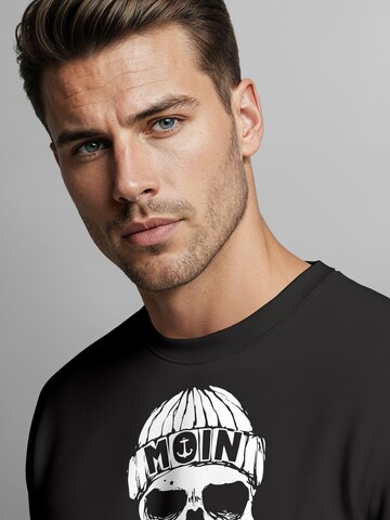 Neverless Sweatshirt 'Moin Skull' in Schwarz