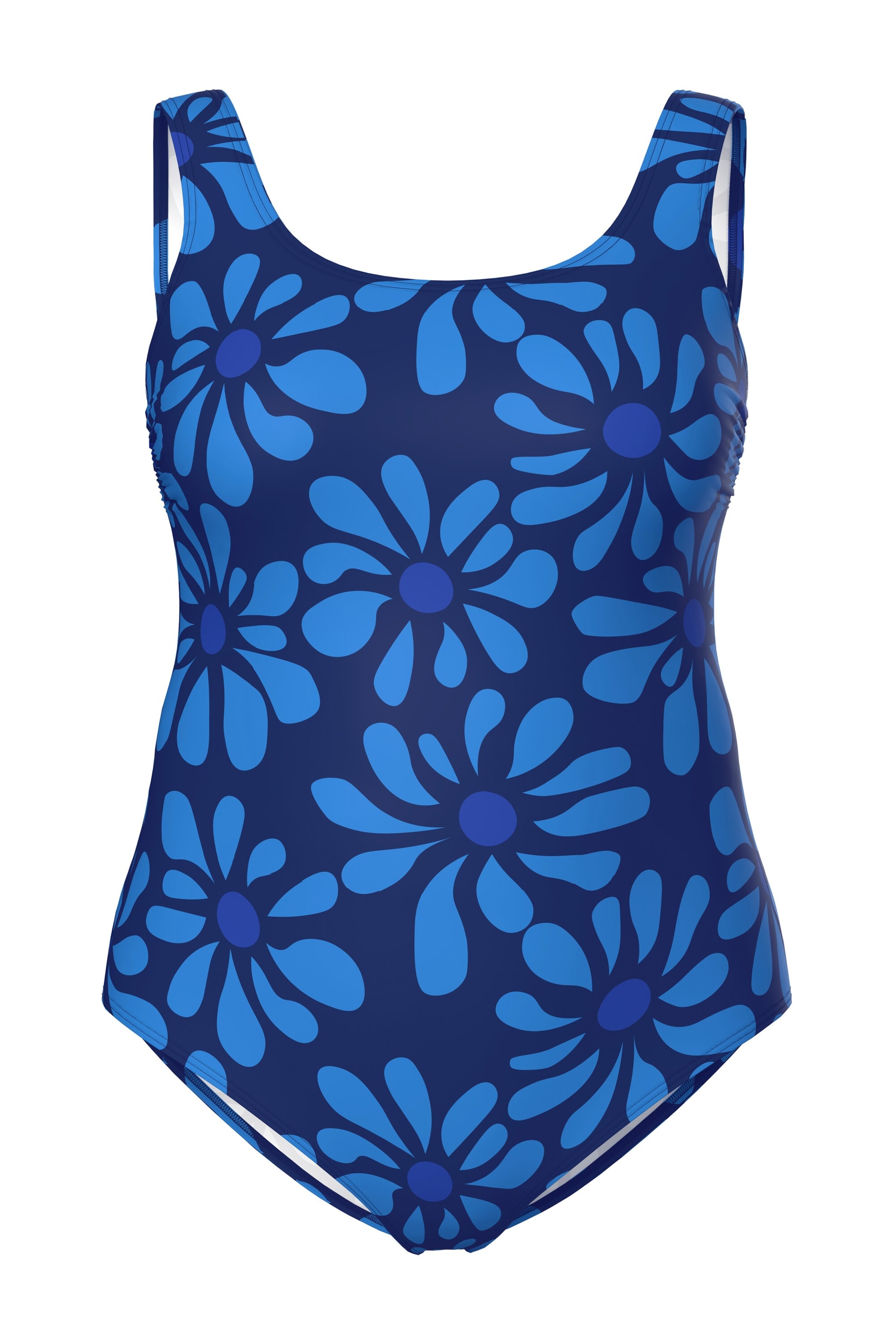 Ulla Popken Bustier Badpak in Blauw: voorkant