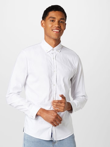 JOOP! Jeans Regular fit Button Up Shirt in White: front