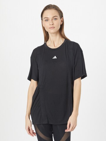 melns ADIDAS PERFORMANCE Sporta krekls 'Essentials': no priekšpuses