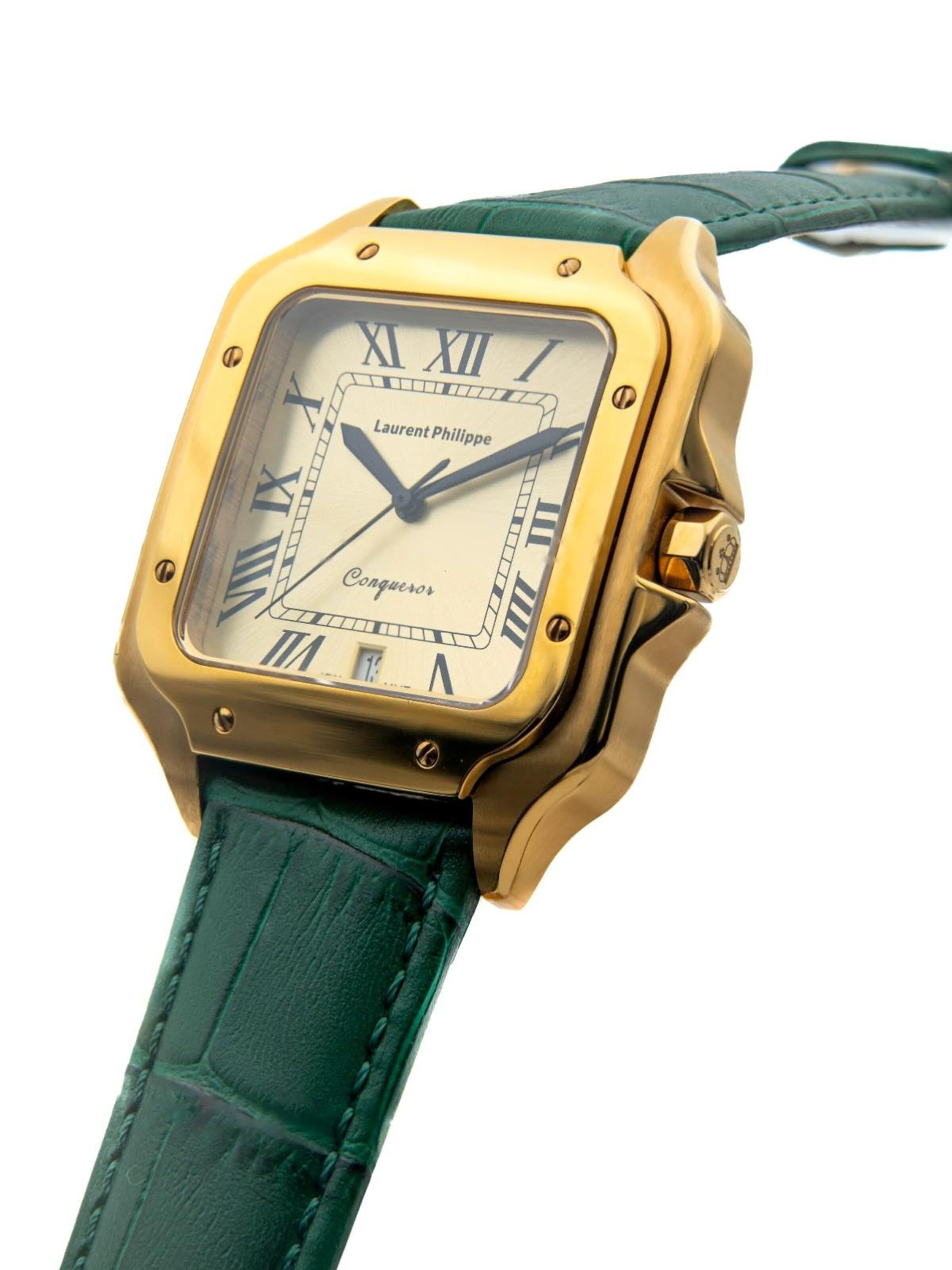 Laurent Philippe - Reloj analógico 'Conqueror The Golden Eye – Tsavorite Temptation' en verde