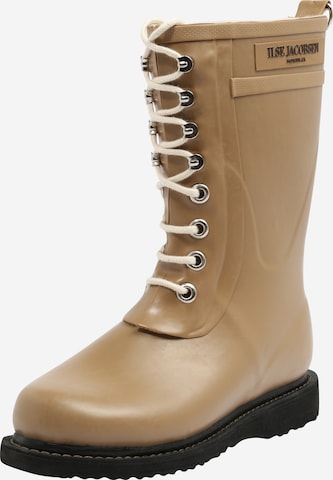 ILSE JACOBSEN Lace-Up Boots in Green: front