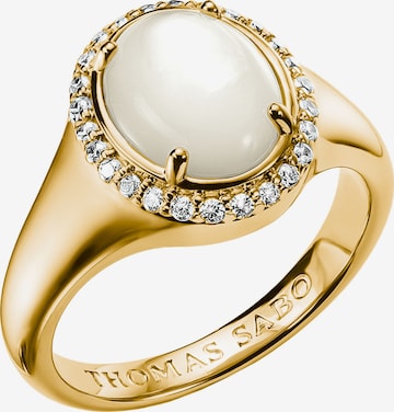 Thomas Sabo Ring mit Perlmutt und Zirkonia in Gold: Vorderseite