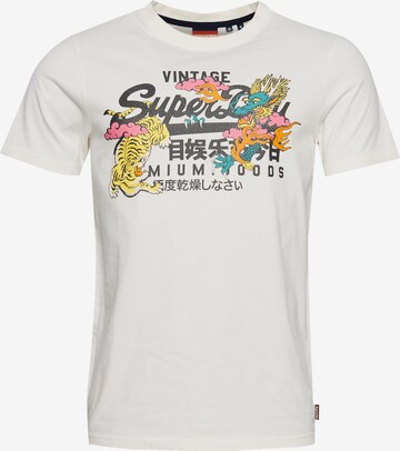 T-Shirt 'Narrative' Superdry en blanc : devant
