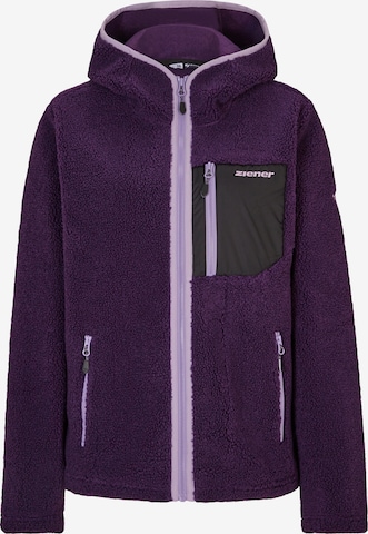 ZIENER Athletic Fleece Jacket 'JUHA' in Purple: front